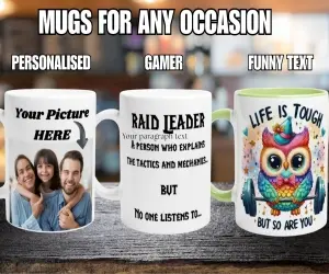 Gamer mugs - pictures txt color